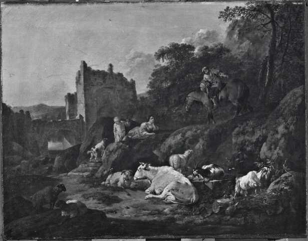 Statens Museum for Kunst — Roos Johann Heinrich - sec. XVII - Paesaggio con pastori e armenti — insieme